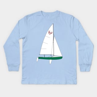 International 505 Sailboat - Green Kids Long Sleeve T-Shirt